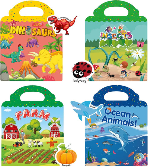 NIDEZON Sticker Activity Books Set for Toddlers, Reusable Sticker Book for Kids, Window Clings Educational Stickers Toy Birthday Gifts for Kids Ch...