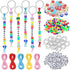 Landical 540 Pcs DIY Bead Keychain Kit Key Chain Making Crafts Adjustable Letter Beads Strings Mama Keychain Gifts Alphabet Bead Jewelry Key Ring ...