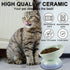 Ceramic Raised Cat Bowls, Tilted Elevated Food or Water Bowl for Cats and Small Dogs, Stress Free Whisker Friendly Porcelain Pet Bowl Dish, Dishwa...