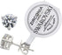 925 Sterling Silver Cubic Zirconia Stud Earrings 7 mm Round Rhodium Plated...