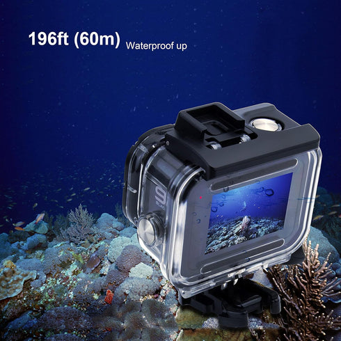 Waterproof Housing Case for GoPro Hero 9 10 11 12 Black, 60M Underwater Protective Dive Housing Shell with 2 Cold Shoe Adapters Brackets Accessori...