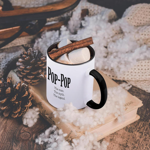 3dRose Pop the man the myth the legend Mug, 11 oz, Black...