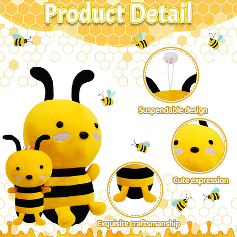 Bee Plush, Bee Stuffed Animal Bee Plushie Cute Kawaii Stuffed Honeybee Toy Plush Doll Valentines Day Gifts for Kids Girlfriend...