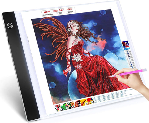 Guiseapue A4 Light Board for Diamond Art, Light Table Tracing Light Box, Ultra-Thin Light Pad for Painting, Drawing, Tattoo, Weeding Vinyl, Sketch...