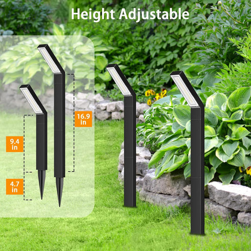 Solar Pathway Lights Outdoor, Aluminum Solar Yard Outdoor Lights with 3 Lighting Modes, Solar Garden Lights Outdoor Waterproof, Solar Landscape Pa...