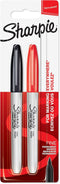 Sharpie Permanent Markers, Fine Tip, Black & Red, 2 Pack...