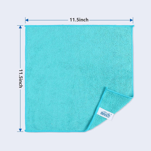 HOMEXCEL Microfiber Cleaning Cloth,12 Pack Cleaning Rags, Cleaning Towels with 4 Color Assorted, 11.5"X11.5"(Green/Blue/Yellow/Pink)...
