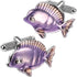 Unique Purple Tropical Fish Cufflinks For Men With Gift Box...
