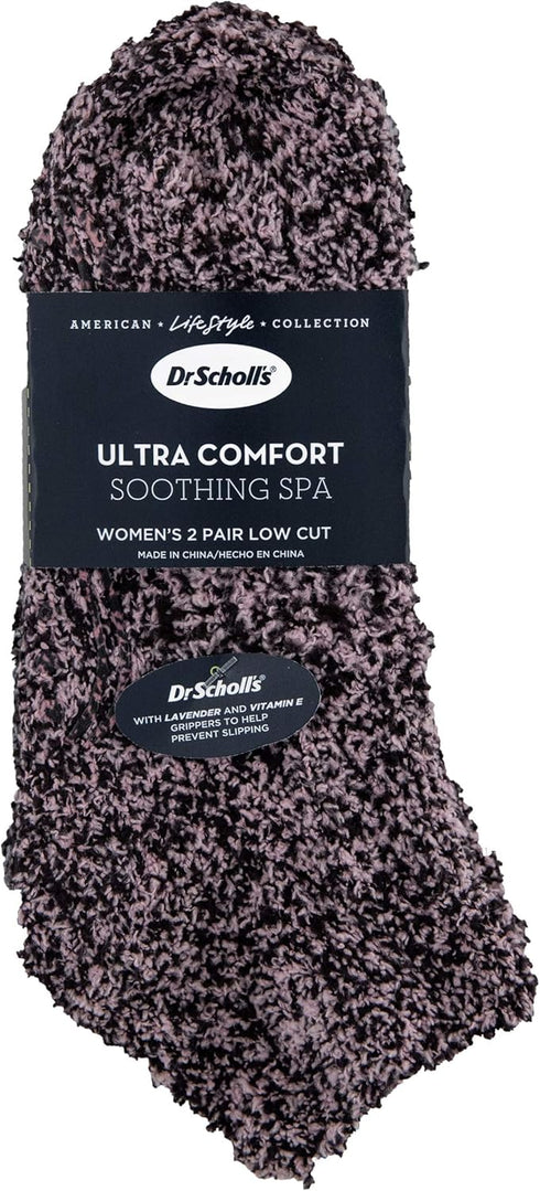 Dr. Scholl’s Women’s Fuzzy Spa Socks - Cozy Low Cut 2 & 3 Pairs - Lavender & Vitamin E Infused...
