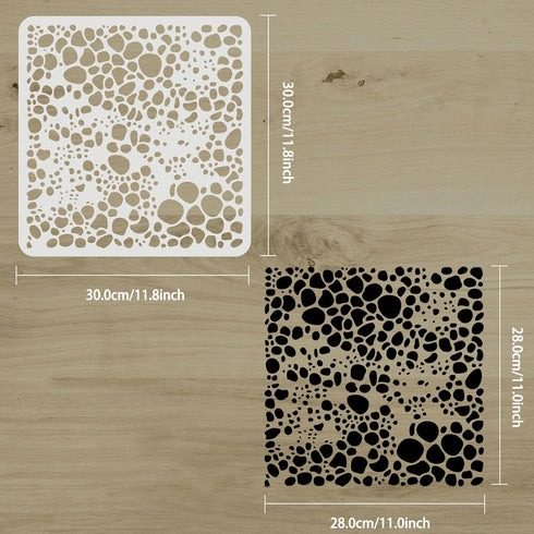 FINGERINSPIRE Cell Theory Stencil 11.8x11.8inch Reusable Cell Pattern Drawing Stencil Polka Dots Painting Stencil DIY Craft Round Dots Stencil for...