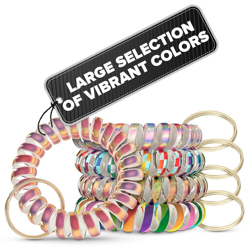 10 PCS Spring Coil Bracelet Wrist Coil Keychain Plastic Spiral Keychain Coil Bracelet - Metal Key Ring Bracelet Holder Key Chain Colorful Spiral W...