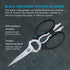 Messermeister 8-Inch Take-Apart Kitchen Scissors, Black - Includes Screwdriver, Nut Cracker, Jar Lid Opener/Gripper, Bottle Opener & Bone + Twig C...