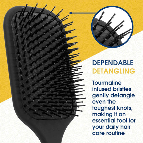 Giorgio Detangling Paddle Brush - Large Air Cushion Paddle Brush with Ball Tip Tourmaline Bristles-Anti Static Paddle Brush for Men and Women Hair...