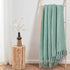 Home Soft Things Throw Blanket Knitted Tweed Throw 50'' x 60'', Silver Blue, Super Soft Cozy Warm Comfortable Breathable Throw for Living Room Cha...