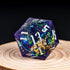Cusdie Single D20 DND Dice with Sharp Edges and Glitter Foil Inclusions, 20 Sided D&D Dice, 33mm Handcrafted Polyhedral Dice, for Role Playing Gam...