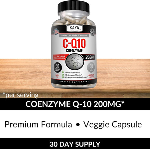 Kaya Naturals - CoQ10 Power Antioxidant Supplement - Aids in Heart Health and Immune Function - Restores Daily Cellular and Energy Production - 30...