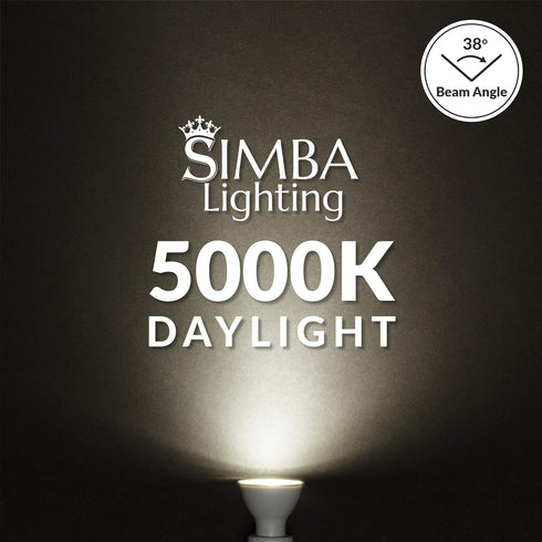 Simba Lighting LED GU10 5W Dimmable Spot Light Bulb (6 Pack) Halogen 50W Replacement MR16 Shape for Accent, Recessed, Track Lighting, 38° Beam Ang...