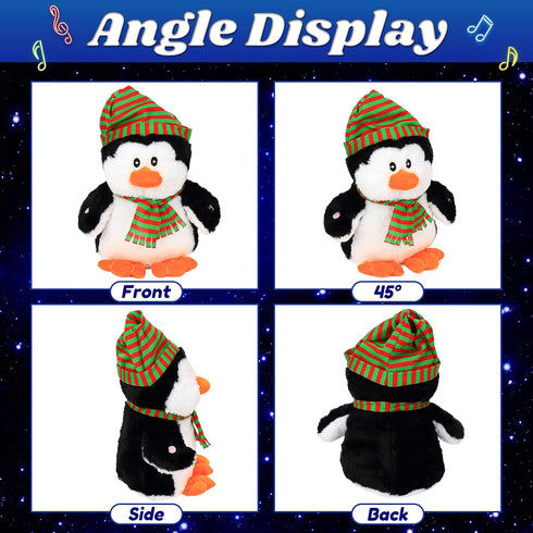 Cuteoy Penguin LED Musical Stuffed Animal Light-up Singing Plush Adjustable Volume Lullaby Plushies Birthday Christmas Toy Gifts for Kids Toddler ...