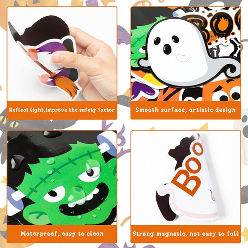 20Pcs Halloween Magnet Car Decorations Waterproof Trick or Treat Automotive Magnet Stickers Refrigerator Magnets Boo Pumpkin Ghost Candy Bat Home ...