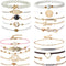 YADOCA 20 Pcs Layered Bracelet Set for Women Multiple Stackable Wrap Bangle Turtle Pineapple Arrow Feather Lotus Assorted Beaded Bracelets Adjusta...
