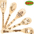 L1rabe Christmas Monster Bamboo Spoons - 5 Christmas Themed Funny Kitchen Utensils Decor for Cooking&Serving Set, Cooking Engraved Patterns are Su...
