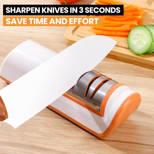 Knife Sharpener Professional 2-Stage Electric Knife Sharpener, Black, Knife Sharpener for a wide range of kitchen knives with quick sharpening and...