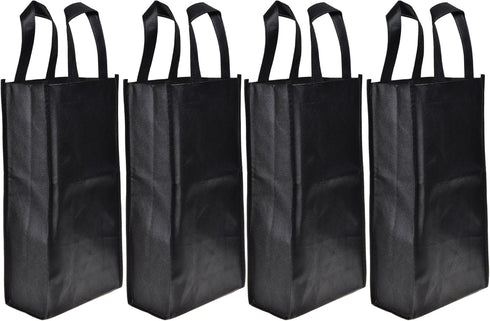Cosmos ® 4 Pack Non-Woven 2-Bottle Wine Tote Bag Holder, Reusable Gift Bag...