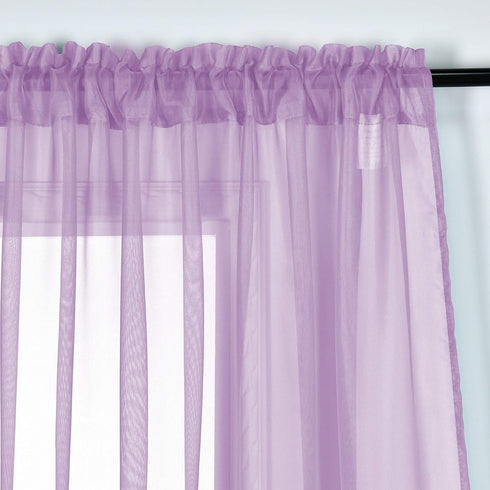 DONREN 2 Panels Solid Color Lilac Purple Sheer Curtains Elegant Rod Pocket Window Voile Panels Drapes for Bedroom Living Room (52X72 Inches)...