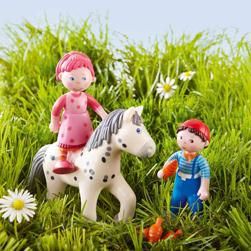 HABA Little Friends Matze - 4" Boy Dollhouse Toy Figure with Blue Overalls and Red Cap...