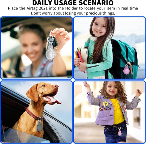 for AirTag Holder Secure Lock, Waterproof Airtag Keychain Full Protective Anti-Scratch Air Tag Case Hard Shell Hidden for Luggage, Backpack, Keys,...