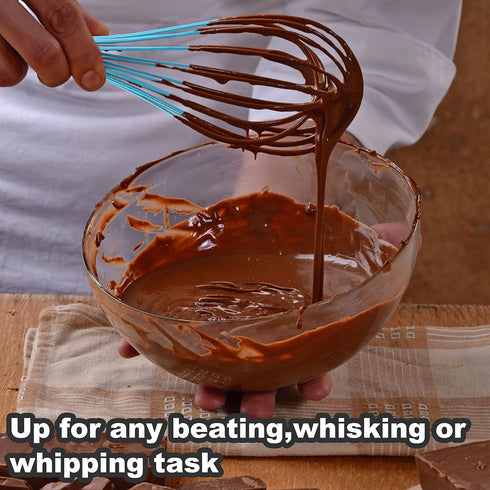 Anaeat Silicone Balloon Whisk, Perfect for Non-Stick Cookware, Milk and Egg Beater Blender, Heat Resistant Kitchen Whisks for Whisking, Cooking, B...