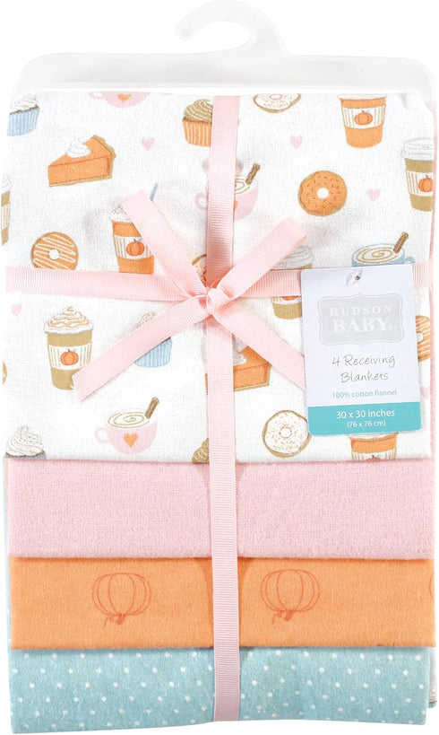 Hudson Baby Unisex Baby Cotton Flannel Receiving Blankets, Pumpkin Spice, One Size...