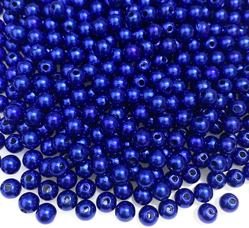 700pcs Pearl Beads 6mm Pearl Craft Beads Round Loose Pearls with Holes for Sewing Crafts Decoration Bracelet Necklace Jewelry Making (Royal Blue)...