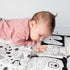 The Ultimate Tummy Time Toys Set of 3 - Soft High Contrast Book, Toy Block, Crinkle Paper and Teether - Stimulating Black & White Sensory Developm...