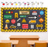 Whaline Construction Bulletin Board Set with Glue Points Positive Saying Learning Zone Cutouts Decorations Constructional Classroom Accent for Sch...