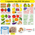 Felt Fruits and Vegetables Learning Pieces,62 Felt Board Pieces for Felt Flannel Board,Learn Common Fruits and Vegetables and Words for Kindergart...