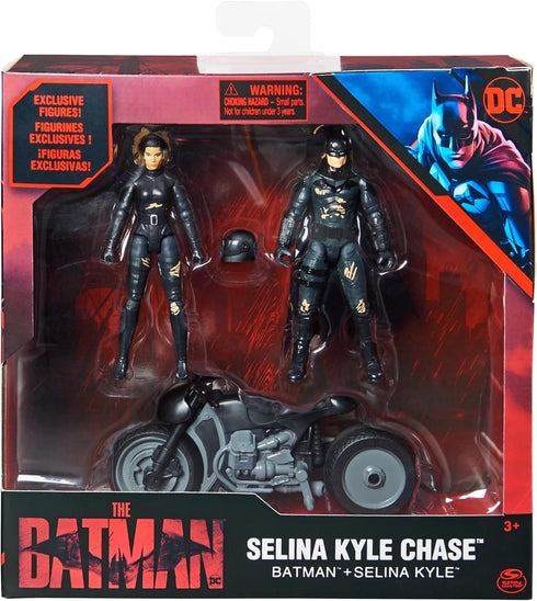 The Batman 2022 Movie Series Selina Kyle Chase Set with Batman and Motorcycle...