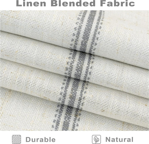 DriftAway Farmhouse Vertical Striped Linen Blend Valances for Windows 18 Inch Blackout Kichen Curtain Valance for Living Room Country Vintage Line...