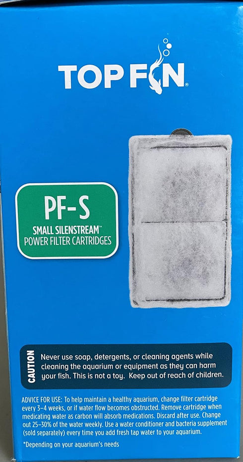 Top Fin Silenstream PF-S Small Filter Cartridges (6 Count) Refill for PF10 Power Filters (5.5in x 3.1in)...