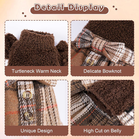 XS Dog Sweater Winter Dog Dresses for Small Dogs Girl Dog Clothes Christmas Plaid Dog Dress for Pet Puppy Clothes Cat Apparel...