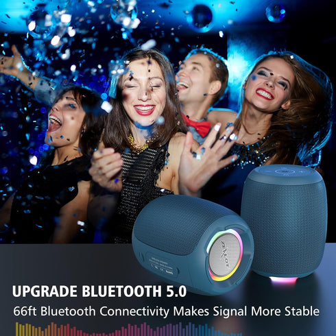 ZEALOT Bluetooth Speaker, Portable Speaker Bluetooth Wireless, 20W Stereo Sound, IPX6 Waterproof Speaker with Led Lights, Portable Speake for Show...