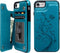 Compatible with iPhone 7 & 8 (4.7 inch) Flip Case, Blue Synthetic Leather Butterfly Embossed Kickstand Card Holder Wallet Case with Credit Card Sl...