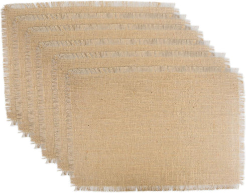 DII Jute Burlap Collection Kitchen Tabletop, Placemat Set, 13x19, Solid Natural, 6 Count...