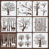 8 Pieces Reusable Tree Stencils Aspen Trees Stencils Reversed Branches Stencils Painting Tree Template Plastic Drawing Stencils for Canvas Wood Wa...