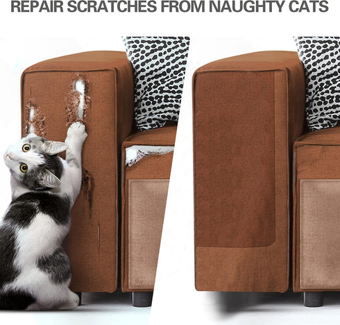 Azobur Couch Patch Repair Fabric,Microfiber Fabric, Self-Adhesive, for Sofa Repair and Upholstery, 2 Pieces, 9.5 x 11 inches (Brown)...