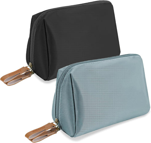 2 Pack Portable Small Makeup Bag for Purse, Waterproof Cosmetic Pouch Bags with Zipper, Travel Skin Care Pouches for Women Skincare Make Up Toilet...