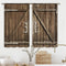 Cinbloo Farmhouse Kitchen Curtains Rod Pocket 27.5W x 39L Inch Brown Barn Door Wooden Rustic Garage Gate Vintage Country Antler Handles Modern Art...