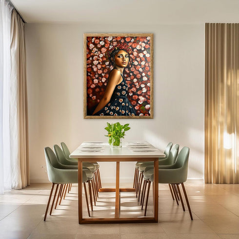 Posterizer 1 pcs-classic oil painting inspired woman with flowers 3-Retro Art-Collectibles & Fine Art-Decor for Home & Office- unframed wall art...