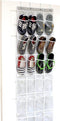 Simple Houseware 24 Pockets - Crystal Clear Over The Door Hanging Shoe Organizer, Gray (64'' x 19'')...