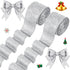 2 Roll 20 Yards Christmas Ribbons Glitter Thick Ribbon Metallic Wired Ribbon for Gift Wrapping Valentine Bouquet DIY Crafts Wedding Xmas Party Wra...